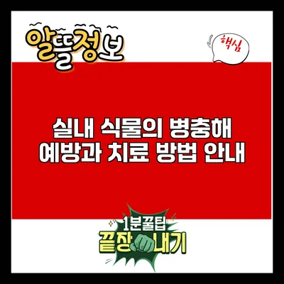 실내 식물의 병충해 예방과 치료 방법 안내