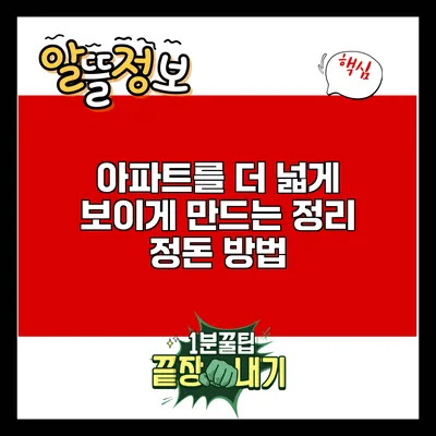 아파트를 더 넓게 보이게 만드는 정리 정돈 방법