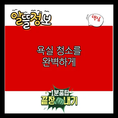 욕실 청소를 완벽하게