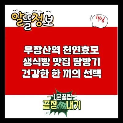 우장산역 천연효모 생식빵 맛집 탐방기: 건강한 한 끼의 선택