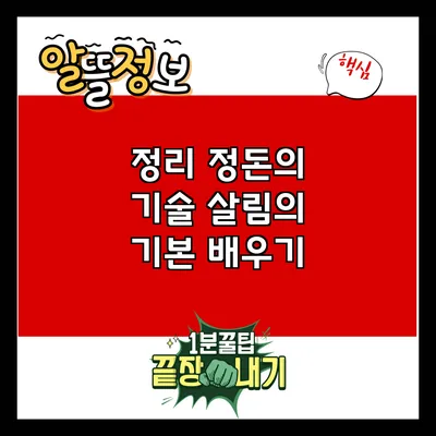 정리 정돈의 기술: 살림의 기본 배우기