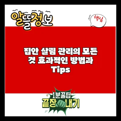 집안 살림 관리의 모든 것: 효과적인 방법과 Tips