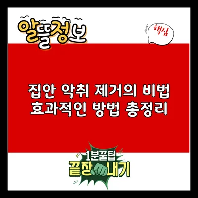 집안 악취 제거의 비법: 효과적인 방법 총정리