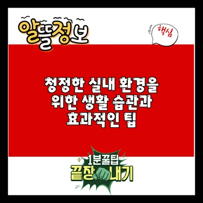 청정한 실내 환경을 위한 생활 습관과 효과적인 팁