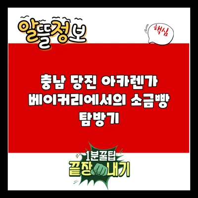 충남 당진 아카렌가 베이커리에서의 소금빵 탐방기