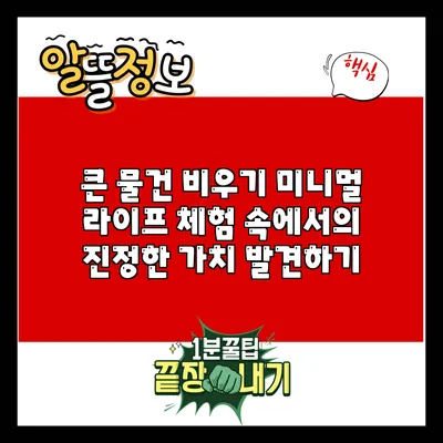 큰 물건 비우기: 미니멀 라이프 체험 속에서의 진정한 가치 발견하기