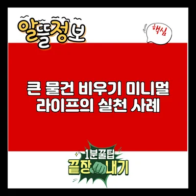 큰 물건 비우기: 미니멀 라이프의 실천 사례