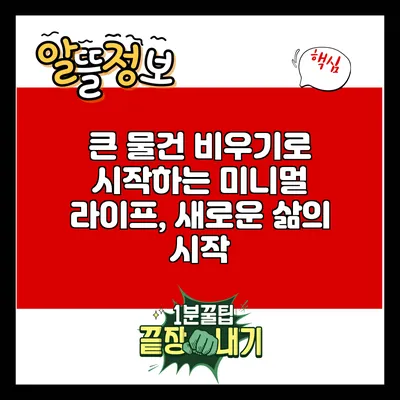 큰 물건 비우기로 시작하는 미니멀 라이프, 새로운 삶의 시작