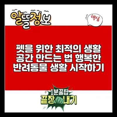 펫을 위한 최적의 생활 공간 만드는 법: 행복한 반려동물 생활 시작하기