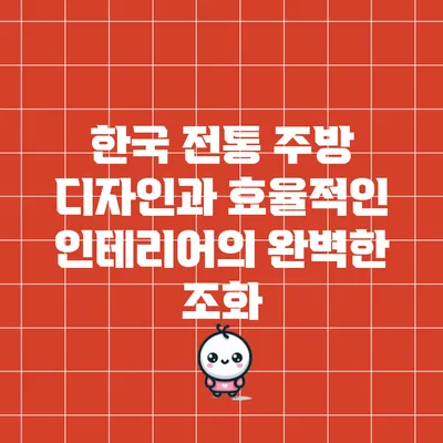 한국 전통 주방 디자인과 효율적인 인테리어의 완벽한 조화