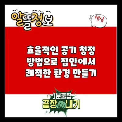 효율적인 공기 청정 방법으로 집안에서 쾌적한 환경 만들기