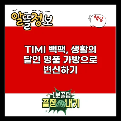 TIMI 백팩, 생활의 달인 명품 가방으로 변신하기