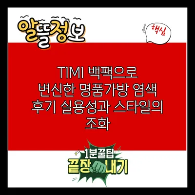 TIMI 백팩으로 변신한 명품가방 염색 후기: 실용성과 스타일의 조화