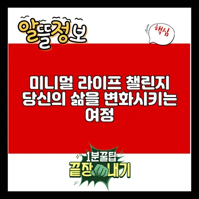 미니멀 라이프 챌린지: 당신의 삶을 변화시키는 여정