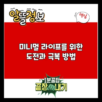 미니멀 라이프를 위한 도전과 극복 방법