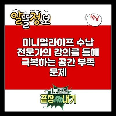 미니멀라이프: 수납 전문가의 강의를 통해 극복하는 공간 부족 문제