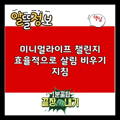 미니멀라이프 챌린지: 효율적으로 살림 비우기 지침