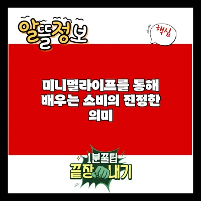 미니멀라이프를 통해 배우는 소비의 진정한 의미