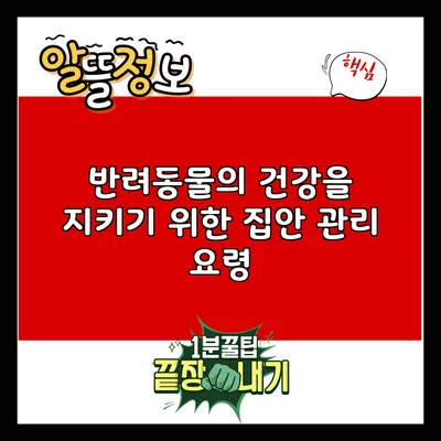 반려동물의 건강을 지키기 위한 집안 관리 요령