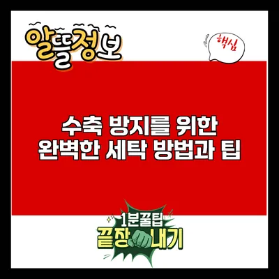 수축 방지를 위한 완벽한 세탁 방법과 팁