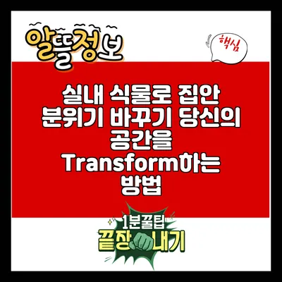 실내 식물로 집안 분위기 바꾸기: 당신의 공간을 Transform하는 방법