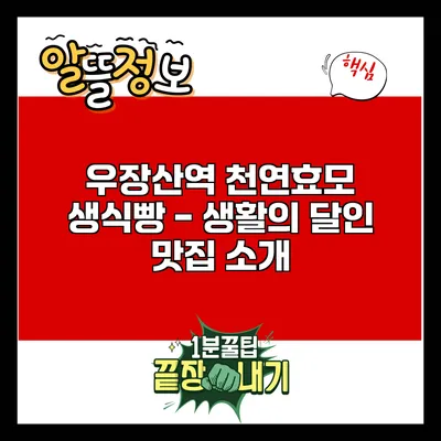 우장산역 천연효모 생식빵 - 생활의 달인 맛집 소개