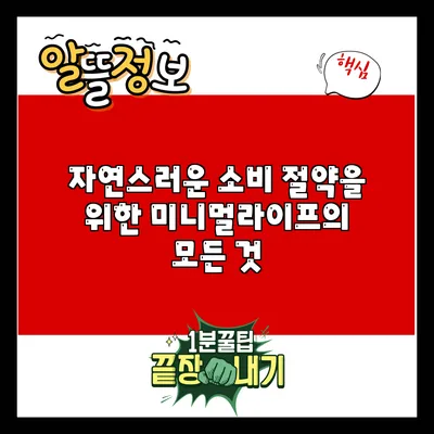 자연스러운 소비 절약을 위한 미니멀라이프의 모든 것