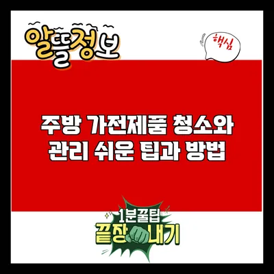 주방 가전제품 청소와 관리: 쉬운 팁과 방법