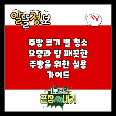 주방 크기 별 청소 요령과 팁: 깨끗한 주방을 위한 실용 가이드