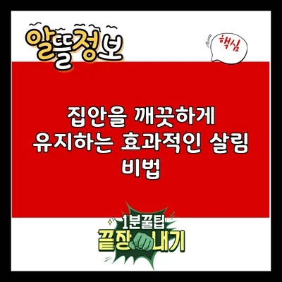 집안을 깨끗하게 유지하는 효과적인 살림 비법