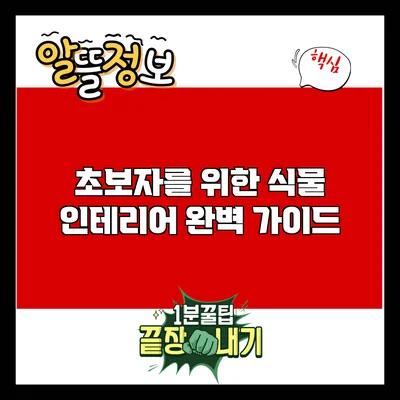 초보자를 위한 식물 인테리어 완벽 가이드