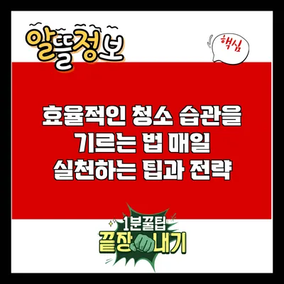 효율적인 청소 습관을 기르는 법: 매일 실천하는 팁과 전략