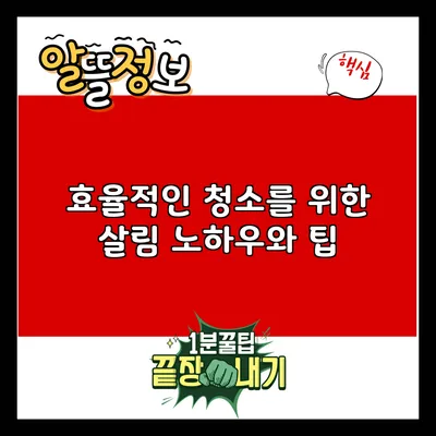 효율적인 청소를 위한 살림 노하우와 팁