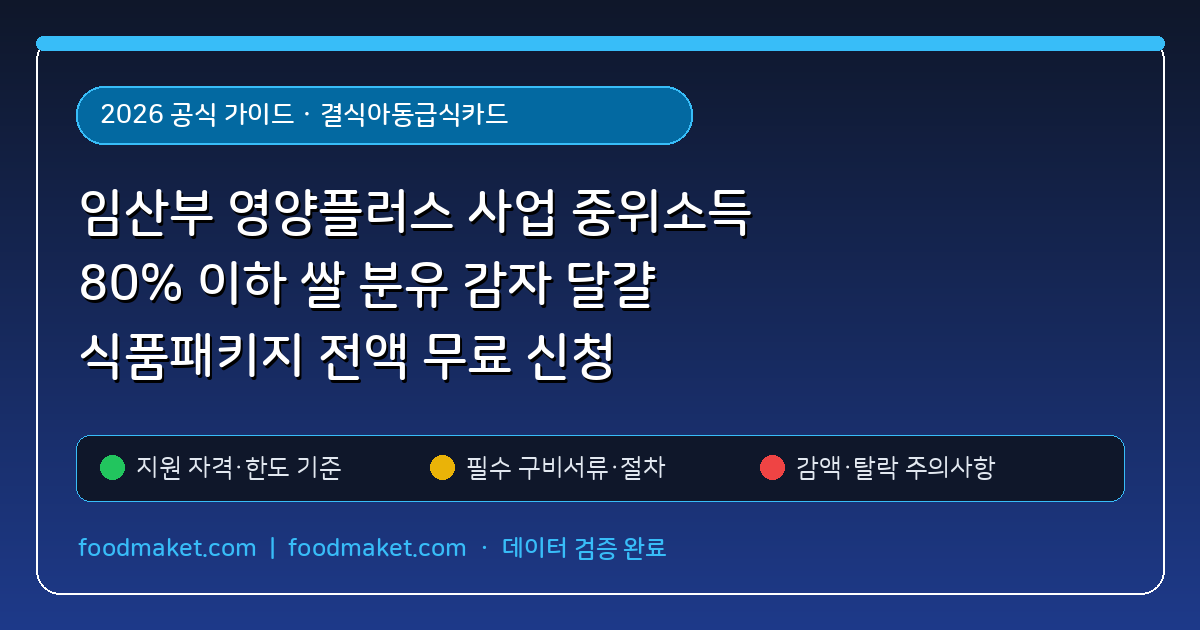 임산부 영양플러스 사업 중위소득 80% 이하 쌀 분유 감자 달걀 식품패키지 전액 무료 신청